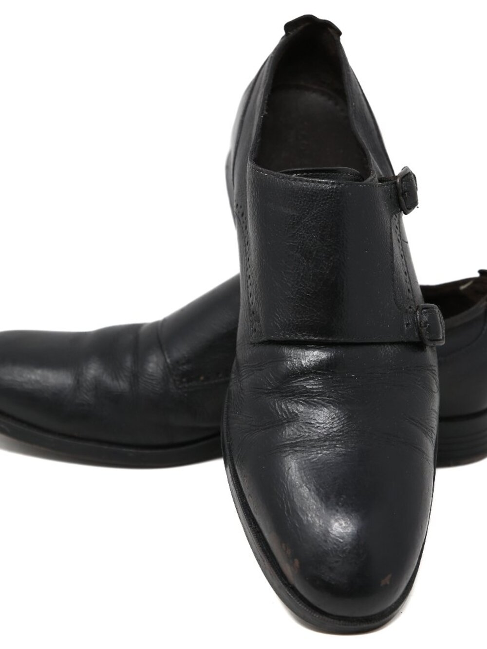 Cole Haan Men’s Black Double Monk Strap Leather Dress Shoes Size 12 M VGUC